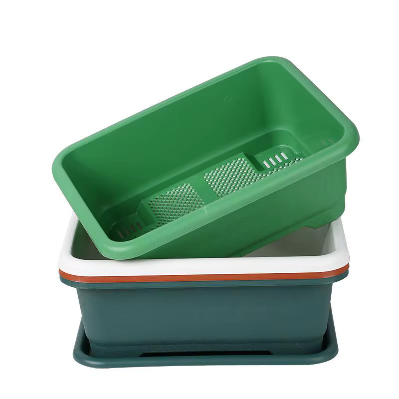 Jardinière rectangulaire incassable et résistante aux chocs avec trous de drainage