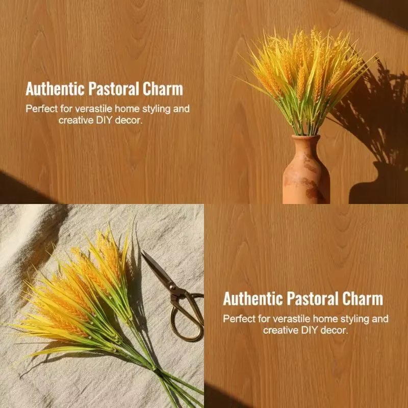 Bouquet de 7 tiges de blé et de riz artificielles