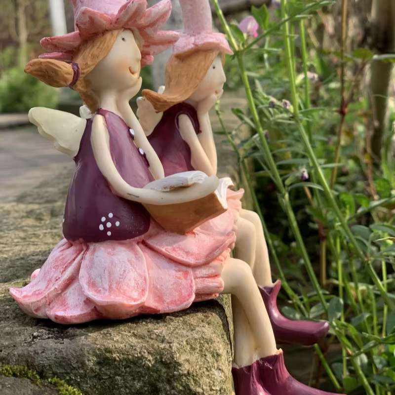 Ange fille fleur fée balcon résine articles miniatures suspendus pied poupée extérieur pendentif horticole aménagement paysager jardin décor