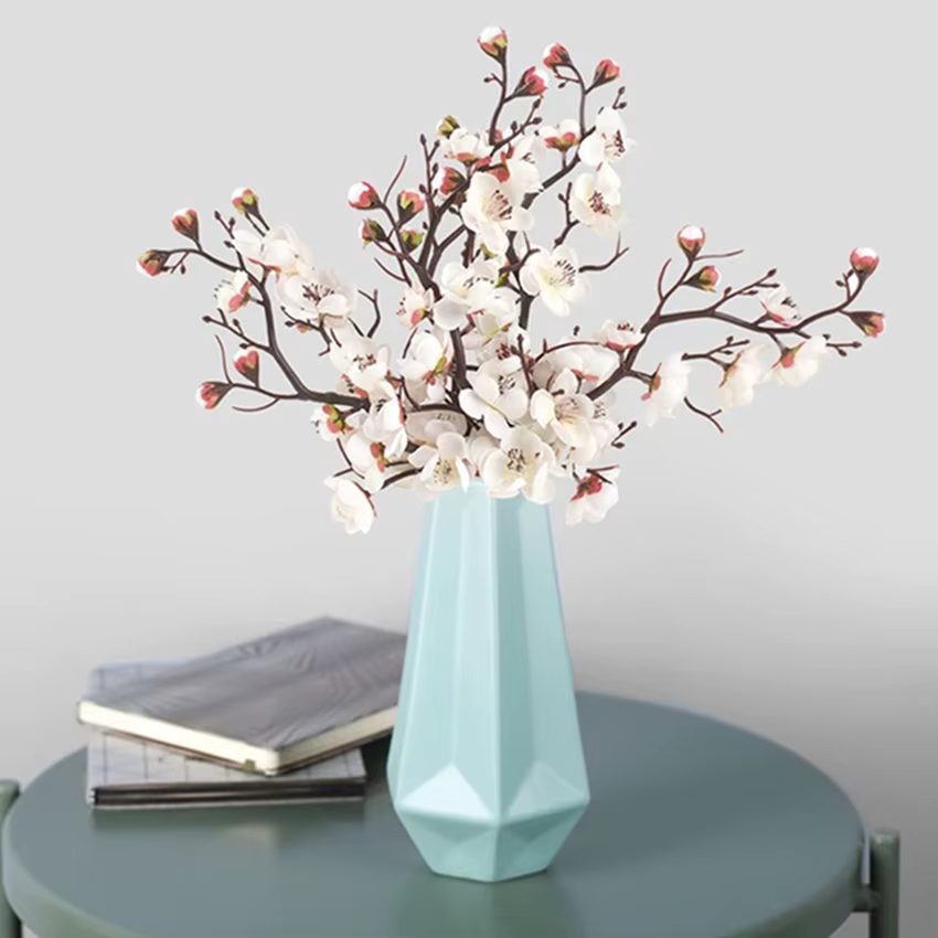 Soie Fleurs Artificielles Fleur de Prunier Pêche Branche Nouvel An Maison Salon Pièce Ménagers En Plein Air Jardin De Mariage Couronne Décorative