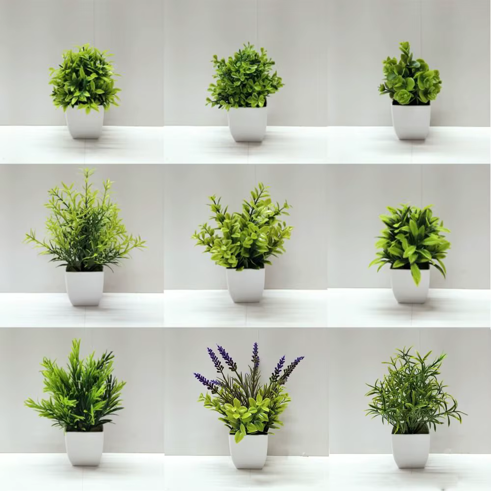 Mini fleurs artificielles en pot
