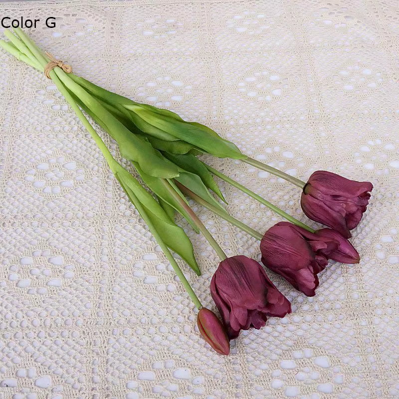 Grandes tulipes baroques en silicone au toucher unique