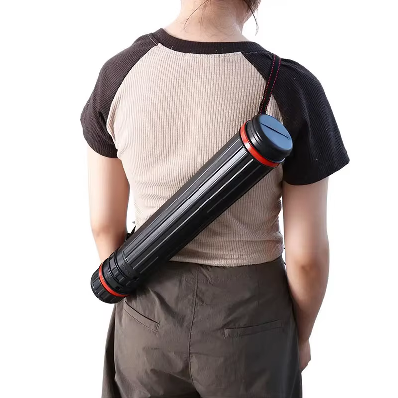 Tube de rangement pour dessins portable, réglable et extensible, avec bandoulière, léger, pour artistes, pour blocs de croquis d'extérieur