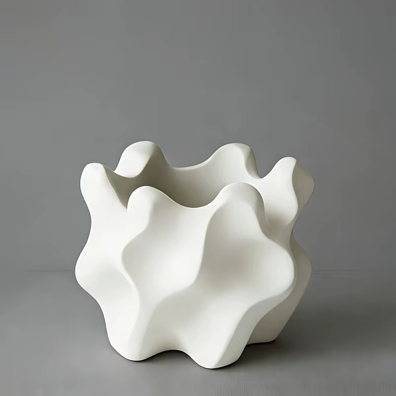 Pot de fleurs géométrique rétro moderne avec trou de drainage