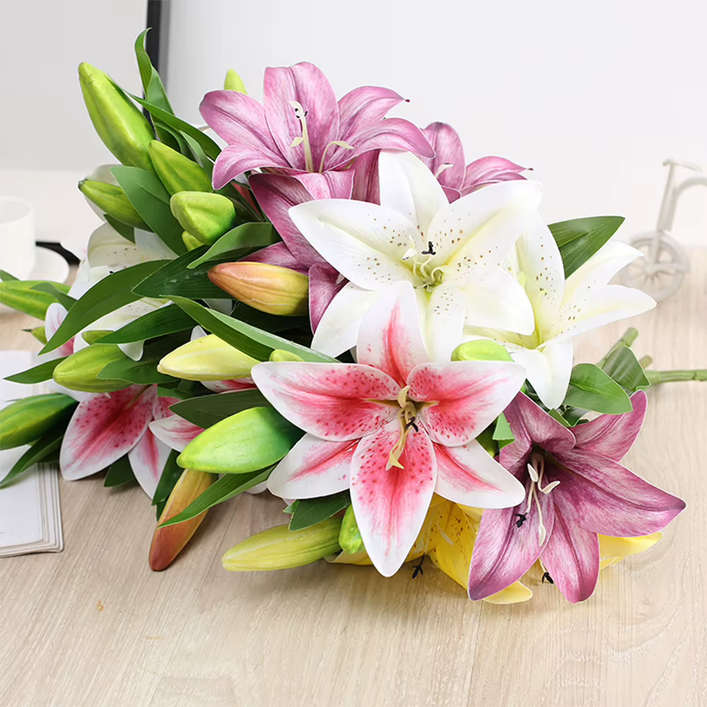 Fleurs artificielles de branche de lys