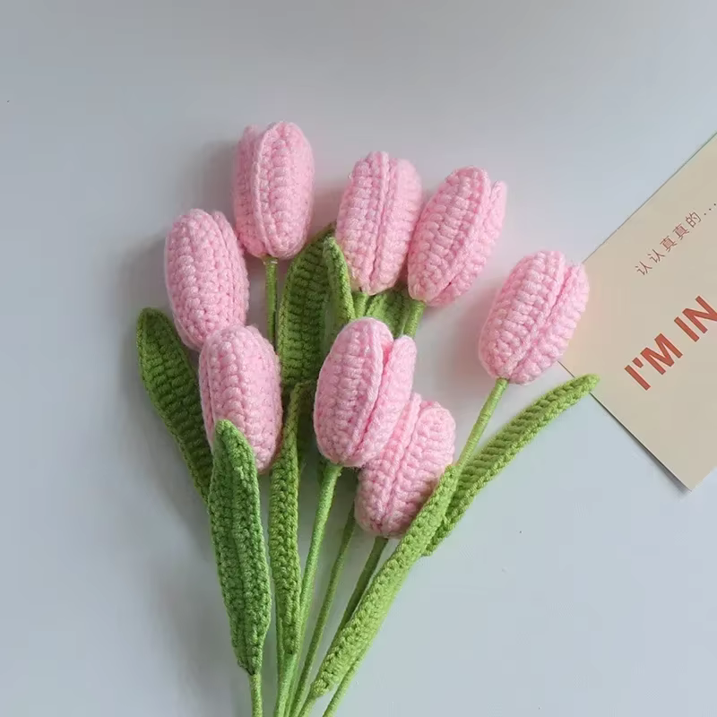 Bouquet de tulipes tricoté au Crochet