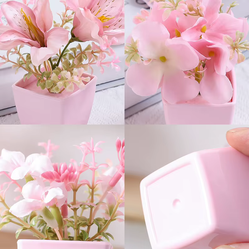 Plante en pot de fleurs artificielles