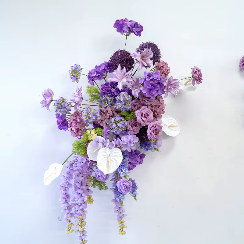 Série violette pivoine Anthurium Rose Arrangement floral accrocher