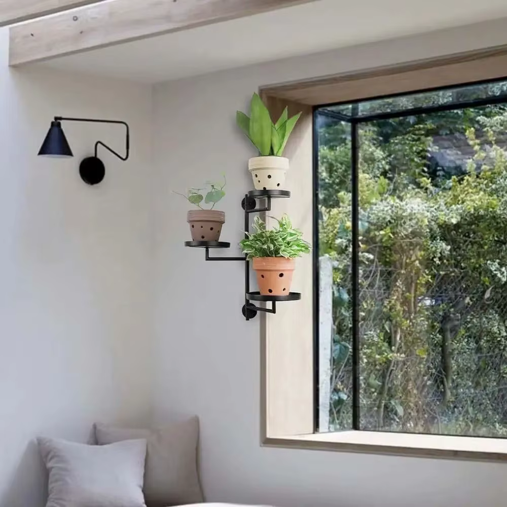 Support de plantes rotatif pour fenêtre en pot