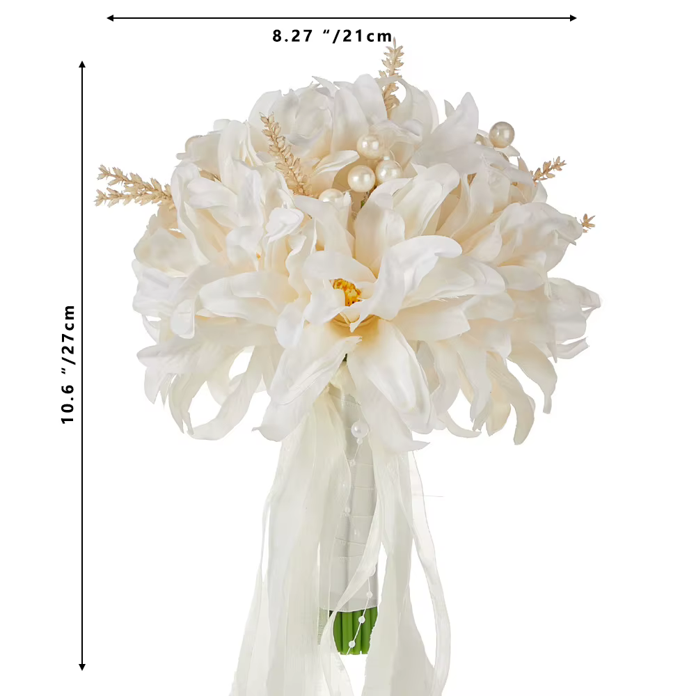 Bouquet artificiel de dahlias pour la mariée