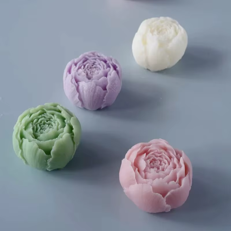 Rose avec bourgeons, moule en silicone