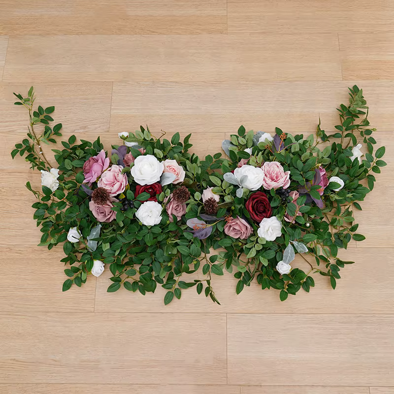 Pâte de haricots couleur Rose verdure Table fleur Photo accessoires cheminée décor mariage réception pièce maîtresse Arrangement Floral H864626