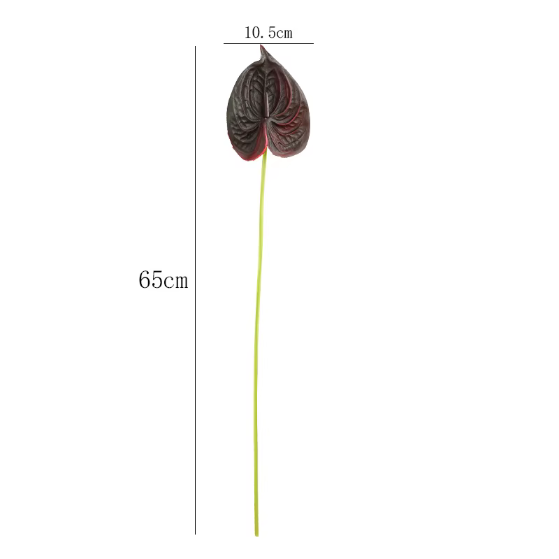 Lot de 10 fleurs artificielles en PU Anthurium