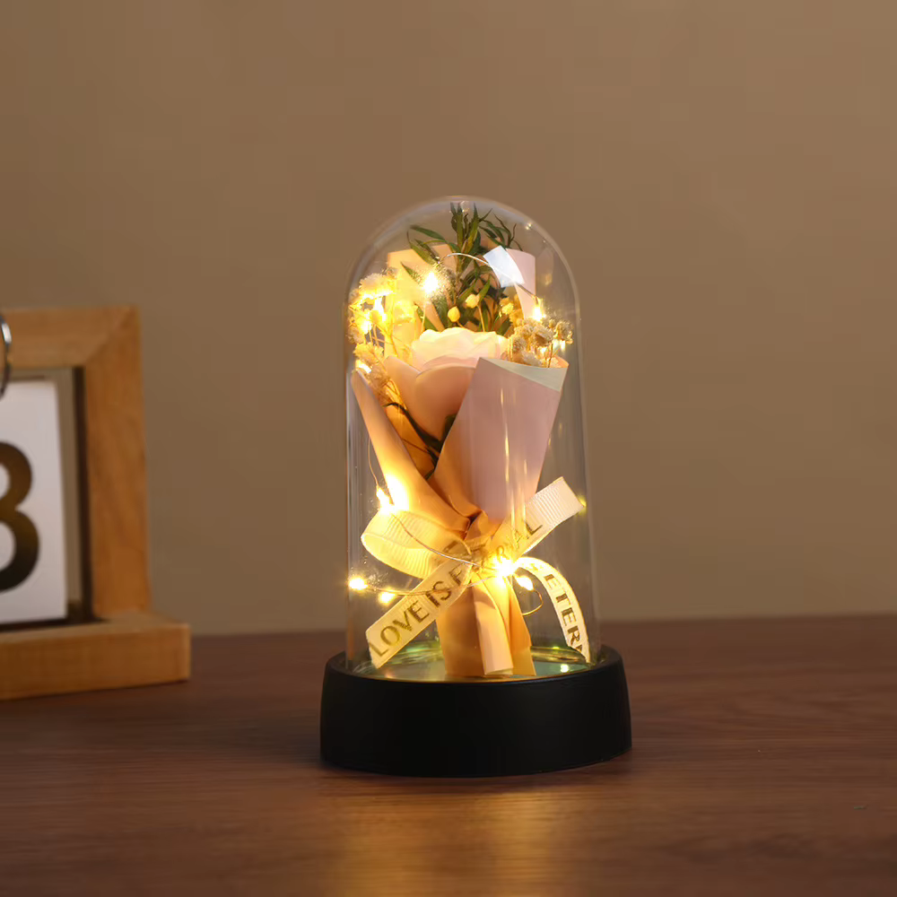 Lumière LED Tournesol avec Couvercle en Acrylique Élégant