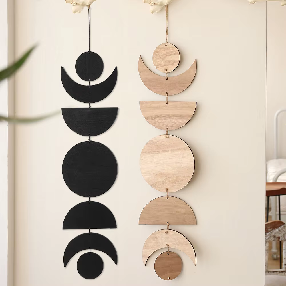 Guirlande de Phase de lune en bois