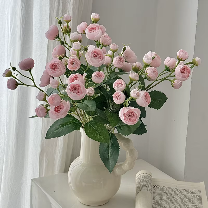 1 pièce, bouquet de 12 têtes de pivoines artificielles pour décoration de centre de table de mariage