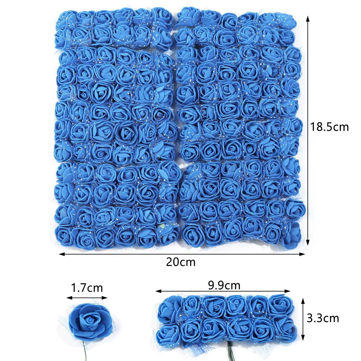  144 pièces 1.7 cm Mini dentelle Pe Rose mousse têtes de fleurs Bouquet pour mariage décoration de la maison