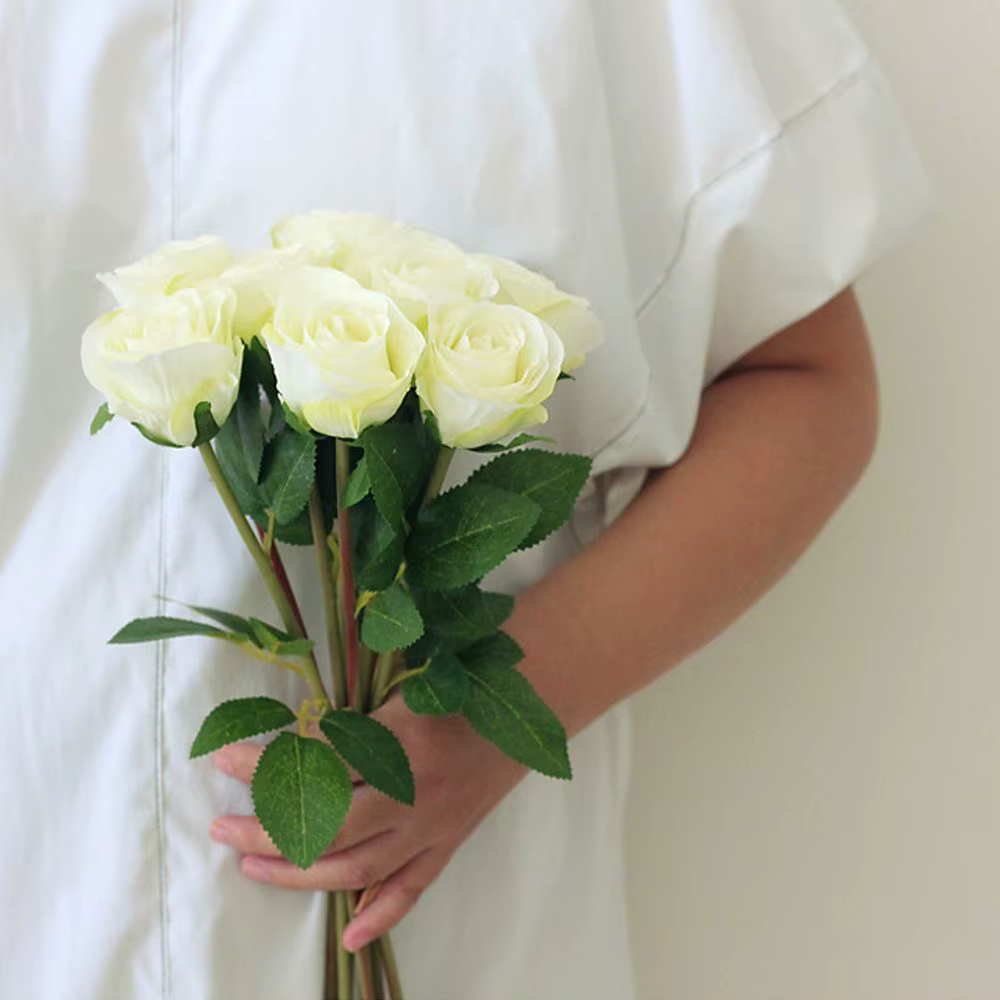 8 têtes de roses artificielles