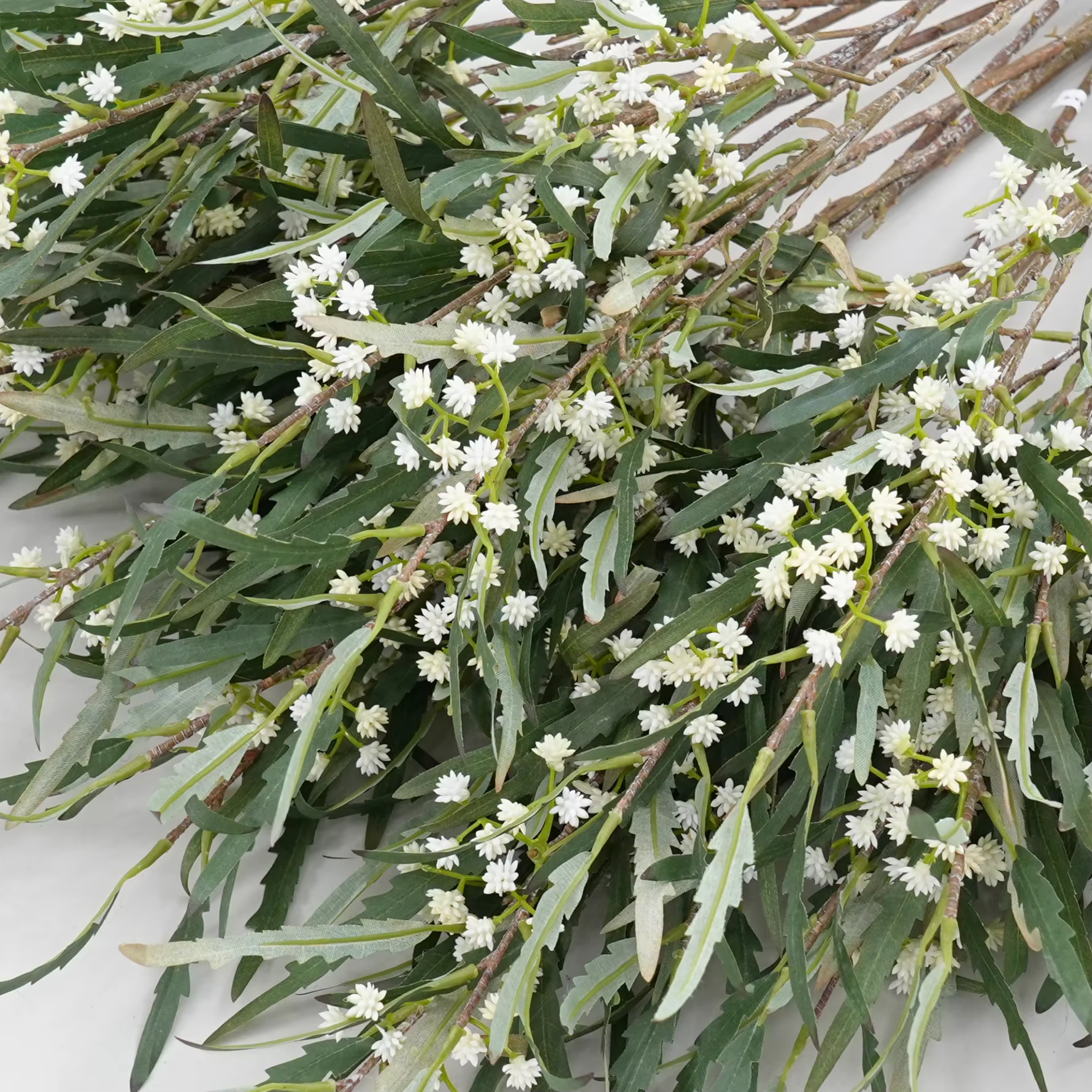 H1998 Branche de fleur artificielle verte de 75 cm pour arrangement floral de mariage
