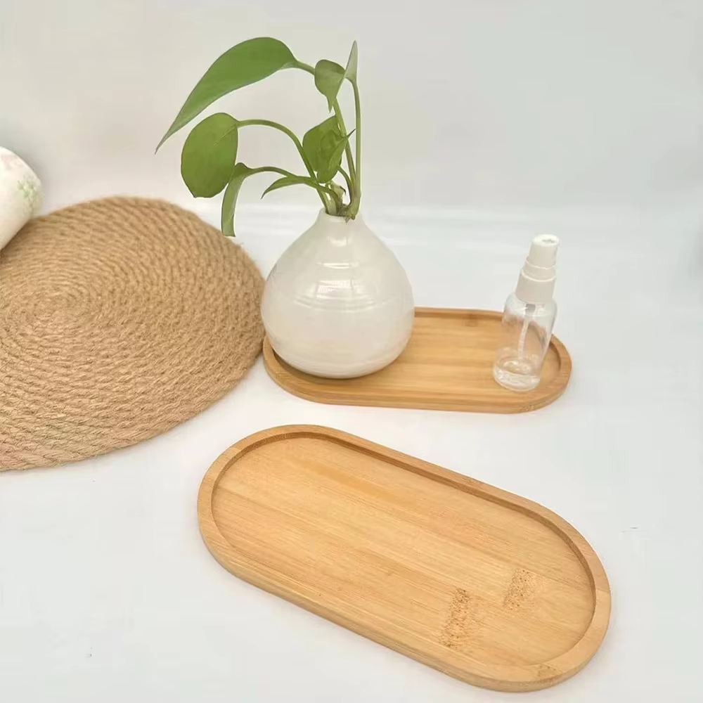 Plateau multi-bambou, soucoupe en bois