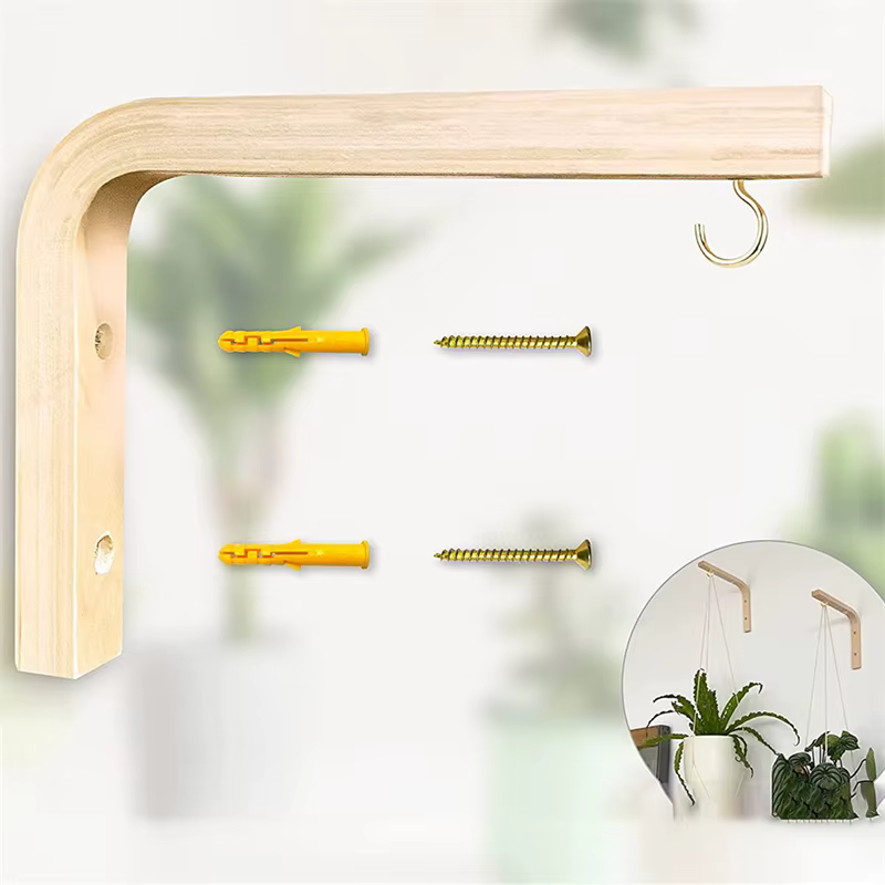 Cintres muraux nordiques en bois naturel pour plantes