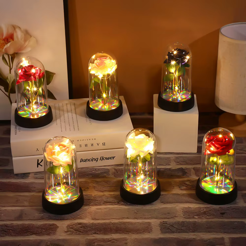 Fleurs artificielles LED Rose rouge cadeau créatif de la Saint-Valentin