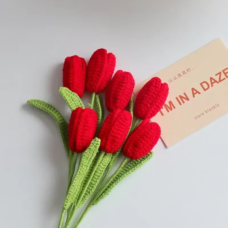 Bouquet de tulipes tricoté au Crochet