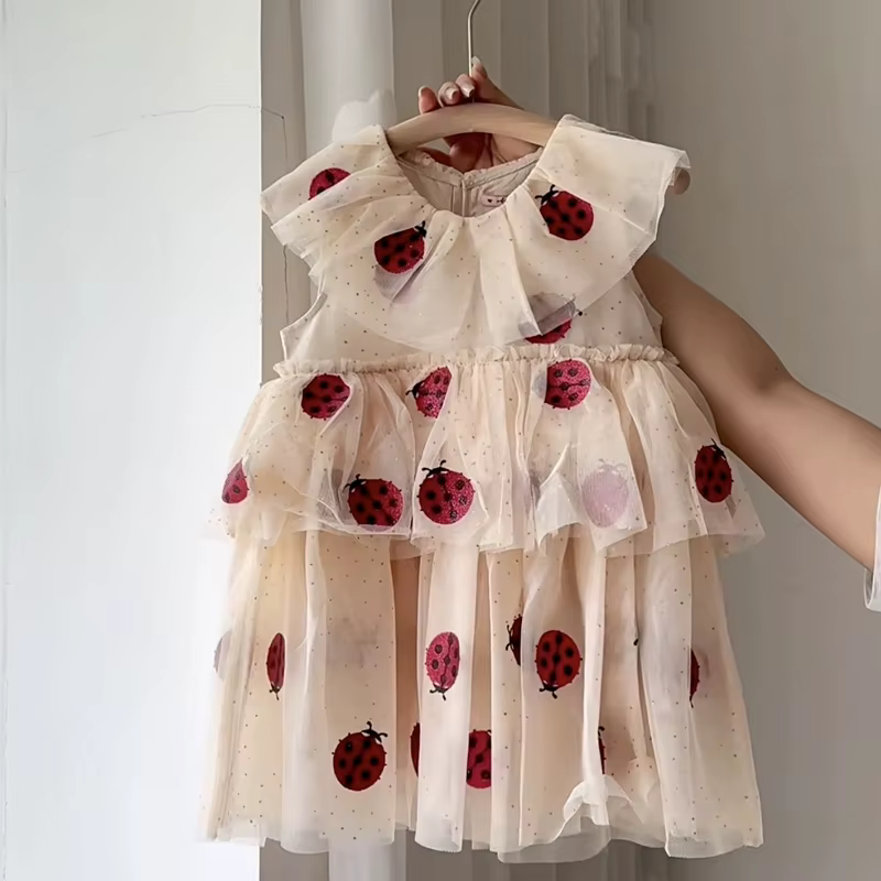 Robe d'été verte pour filles, tenue de princesse en maille, à fleurs, avec nœud doux, blanche, jupe Tutu, vêtements de fête pour enfants, 2025 KS