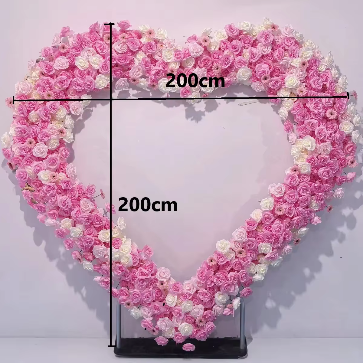 Arc de roses et d'hortensia 5D en forme de cœur