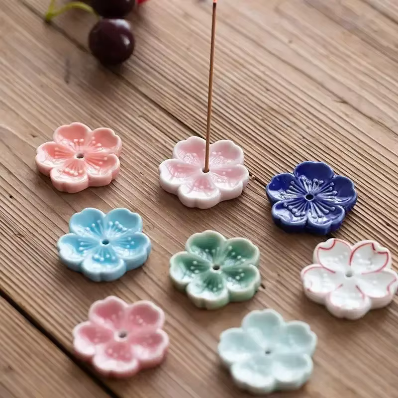 Brûleur d'encens en céramique sans fleur, porte-anciers, encensoir d'aromathérapie, ornement de salon de thé de bureau, décor à la maison