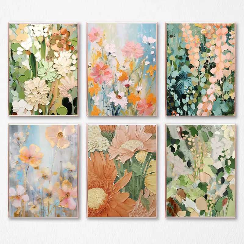 Toile de fleurs abstraites pour la décoration intérieure