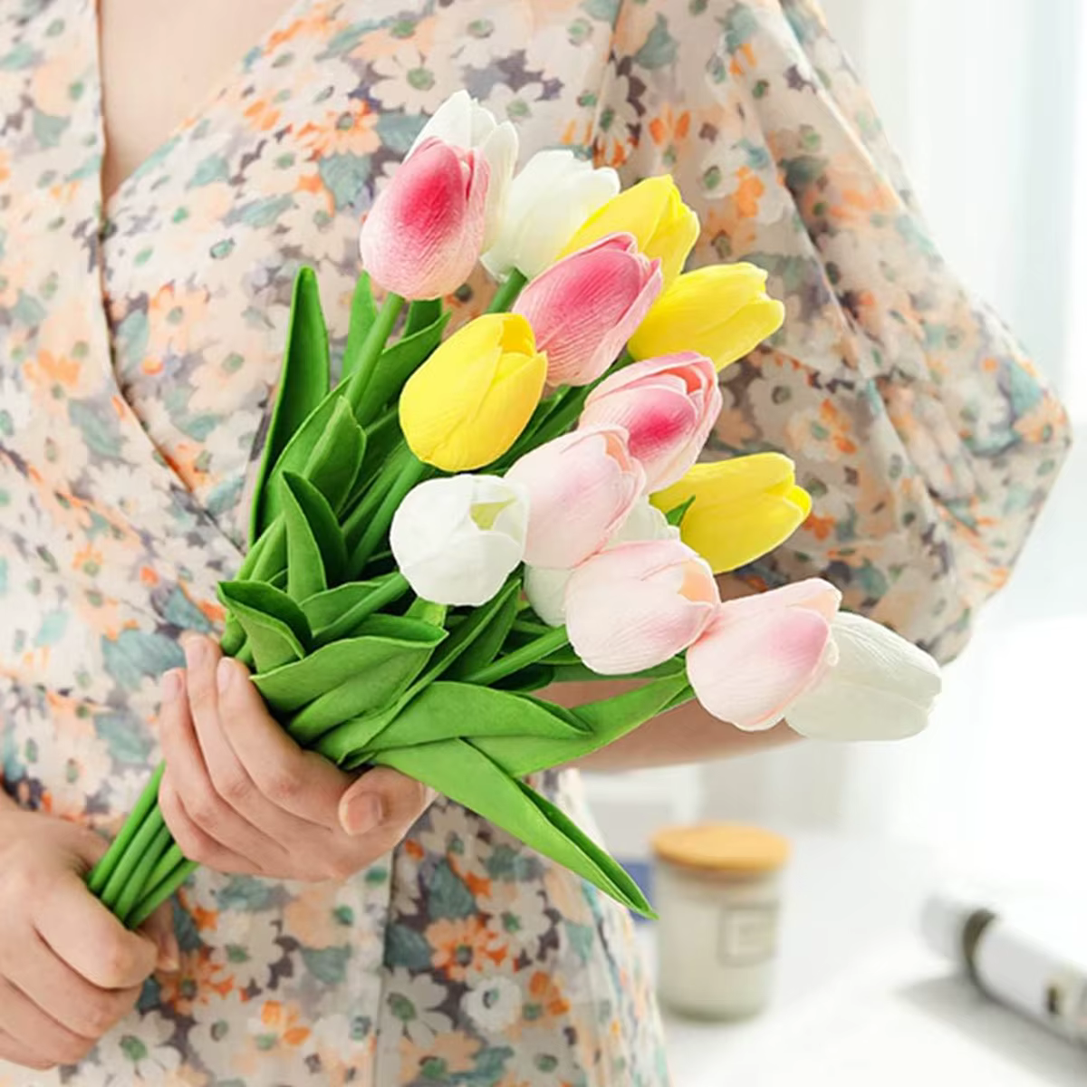 Fleurs de tulipes artificielles réalistes au toucher