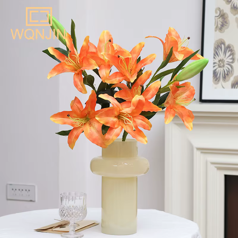 Bouquet de fleurs artificielles de faux lys