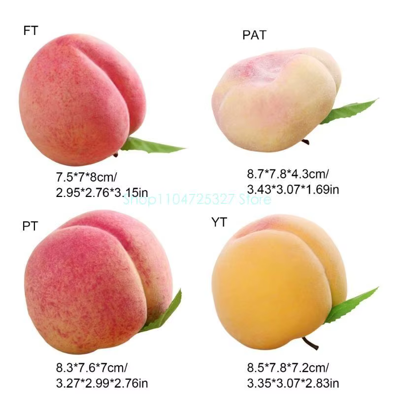 2pcs Fruits pêche aux pêches artificielles décoration domestique les centres table