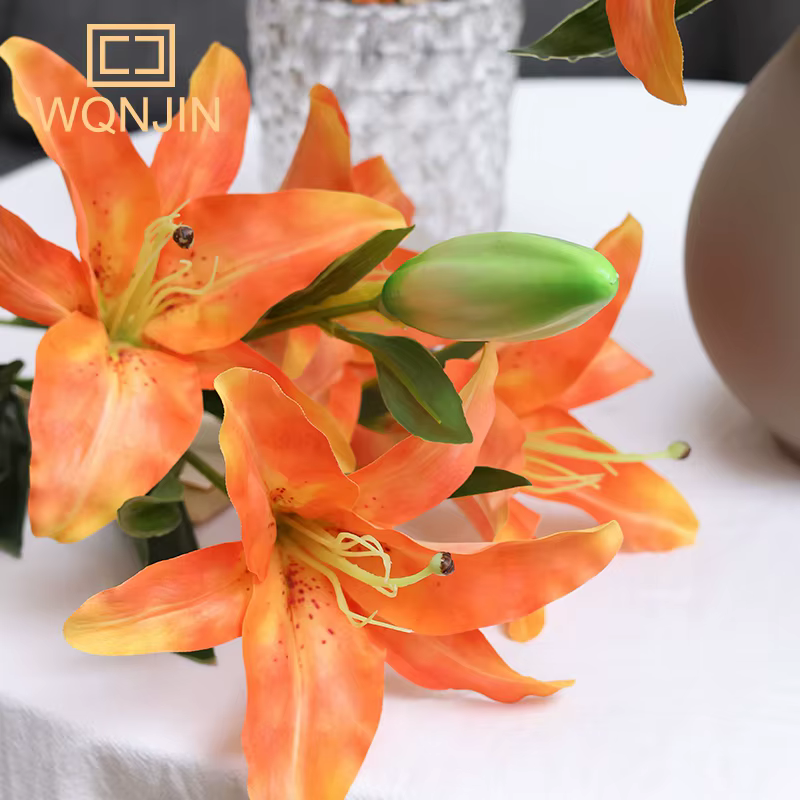 Bouquet de fleurs artificielles de faux lys