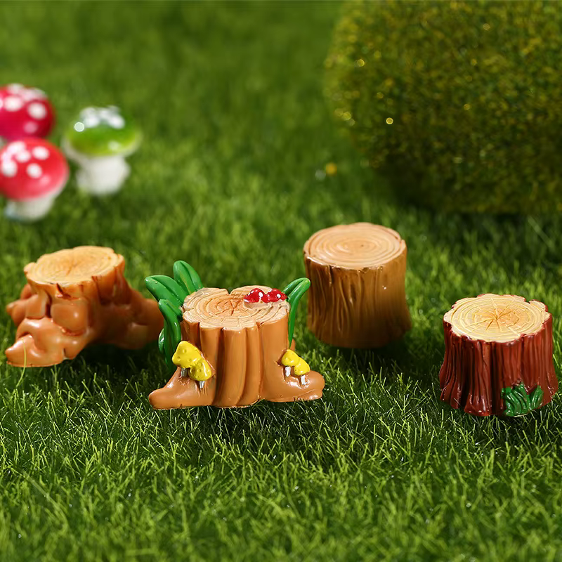 Mini souche d'arbre en résine