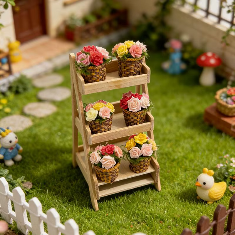 Mini fleurs en pot, simulation de pot de fleurs