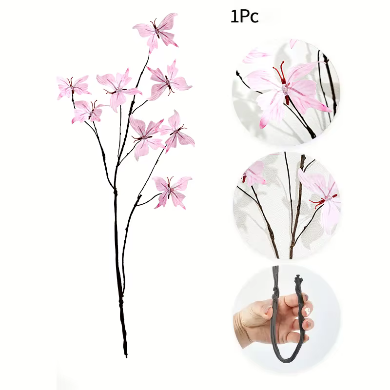 Branches de fleurs artificielles en forme de papillon