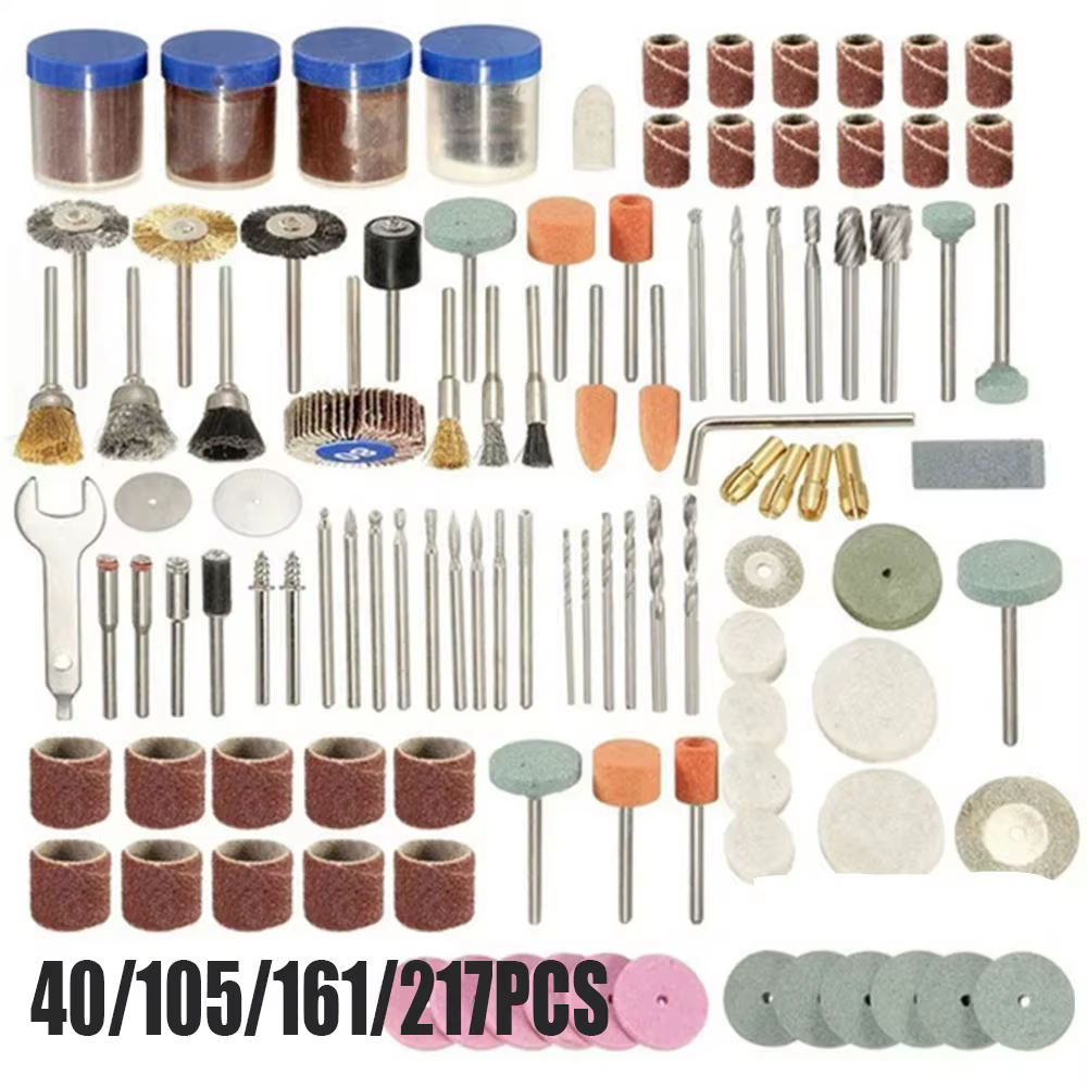 Ensemble d'accessoires pour outils rotatifs pour perceuses électriques, Compatible avec Dremel, comprend le meulage, le polissage, les mini lames de scie et