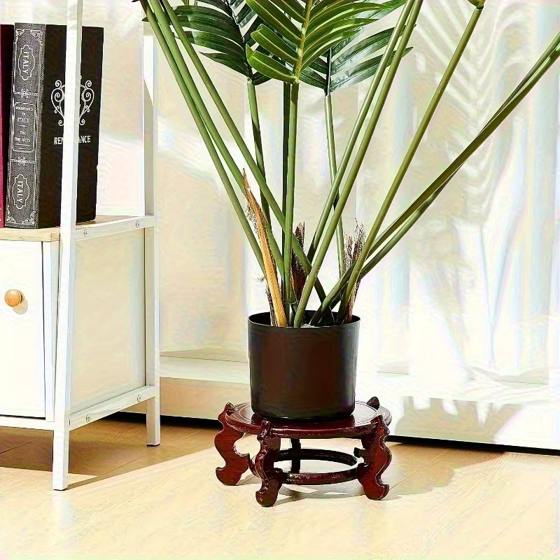 Support pour plantes en bois élégant avec Base ornée