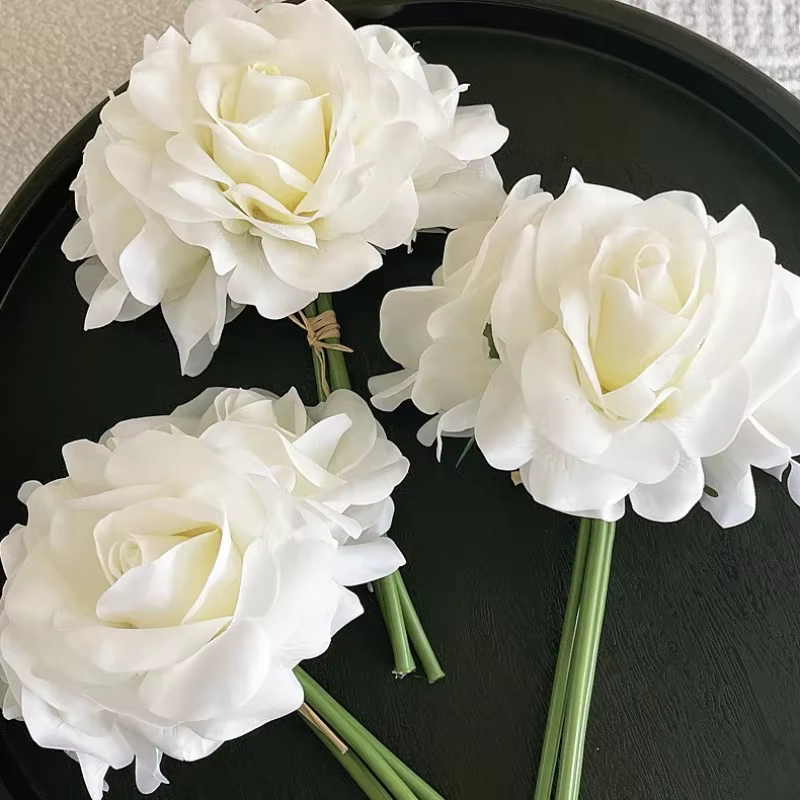Bouquet de Roses Artificielles au Toucher Réel