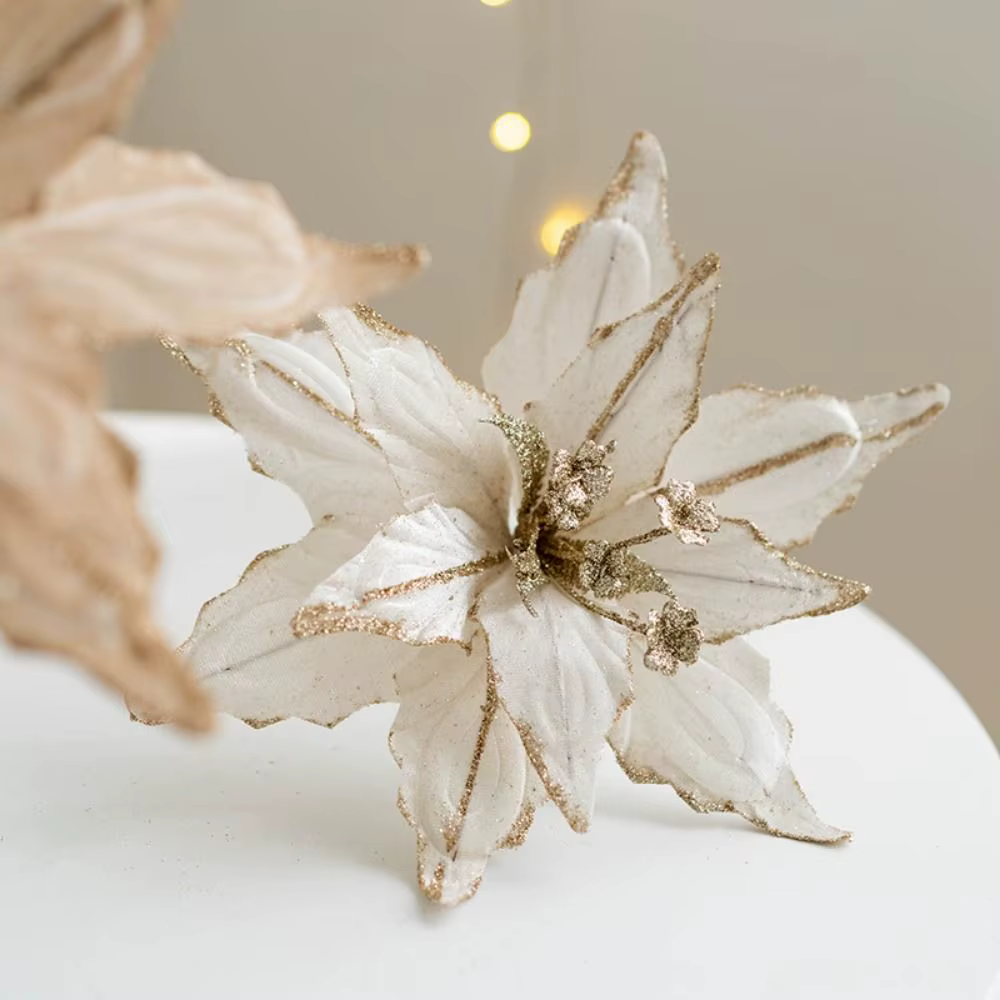Tête de fleur fleurs de noël artificielles multicolore à la main simulée