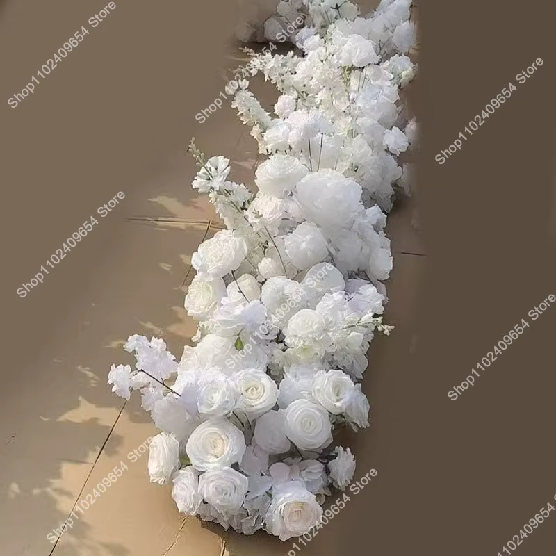 Couronne de roses artificielles en jacinthe blanche