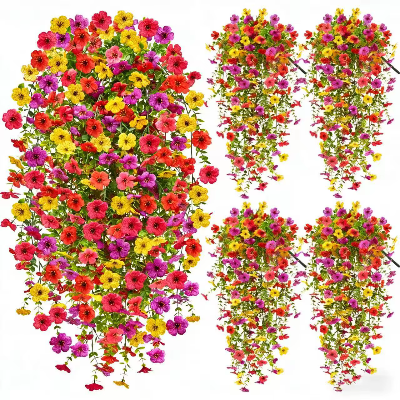 Guirlande de fleurs artificielles violettes 75 cm