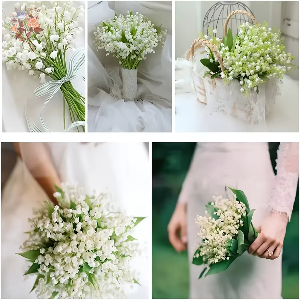 Bouquet de fleurs artificielles du muguet blanc
