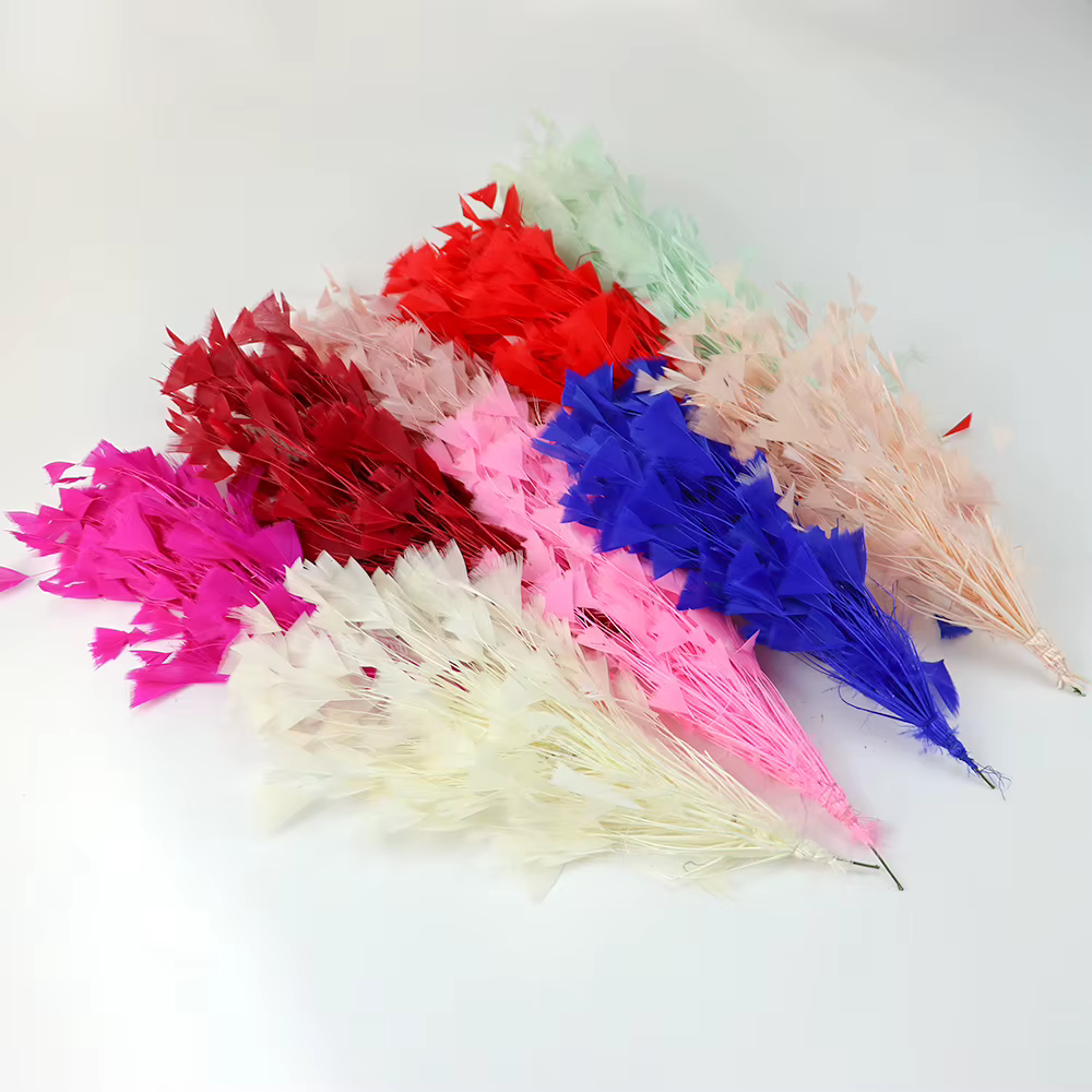 Nouveau Bouquet de fleurs de plumes de dinde naturelles