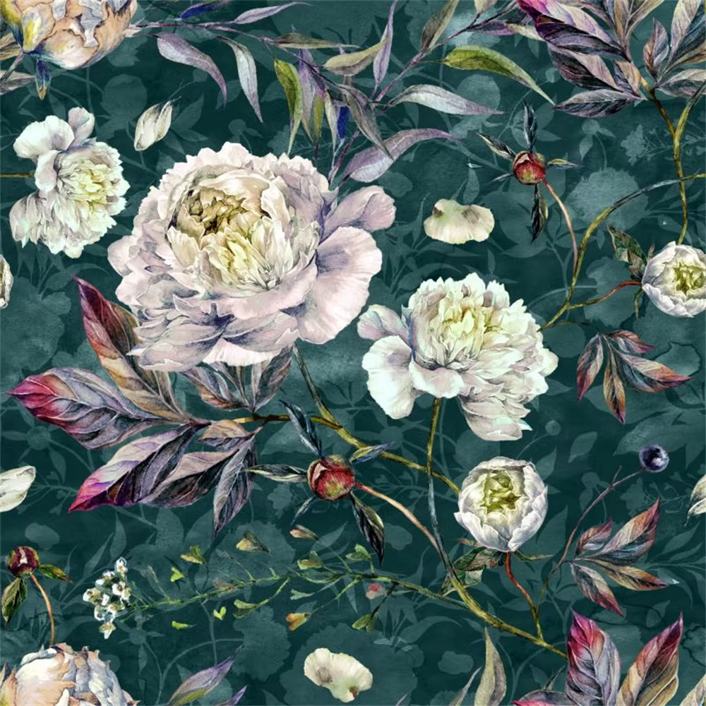 Papier peint personnalisé en forme d'oiseau et de fleur rurale