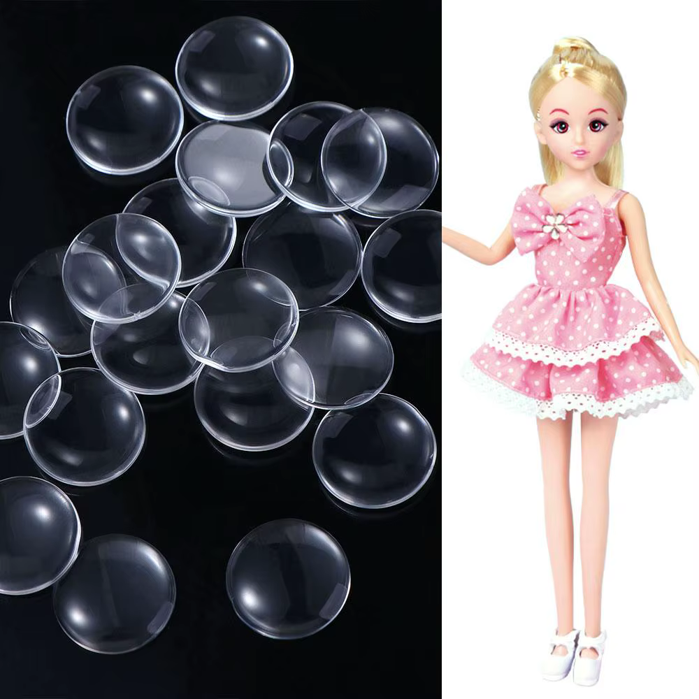 Cabochon 20 pièces boules oculaires de poupée rondes en verre transparent à dos plat puces pour les yeux de poupée en verre Patch pour les yeux de poupée yeux de poupée Blyth