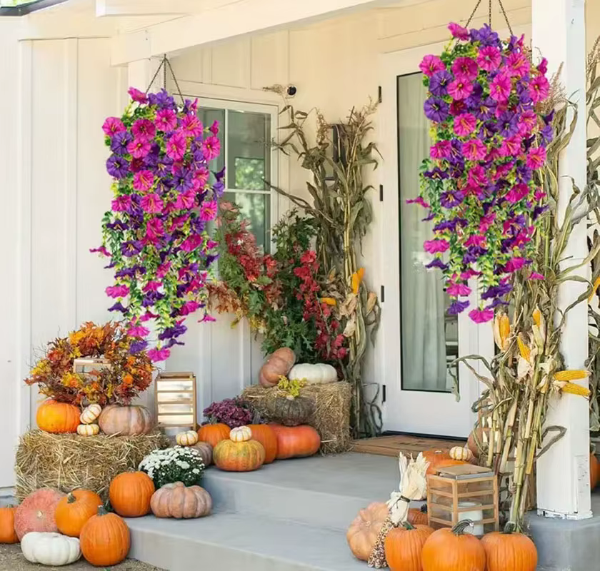 Fleurs artificielles suspendues