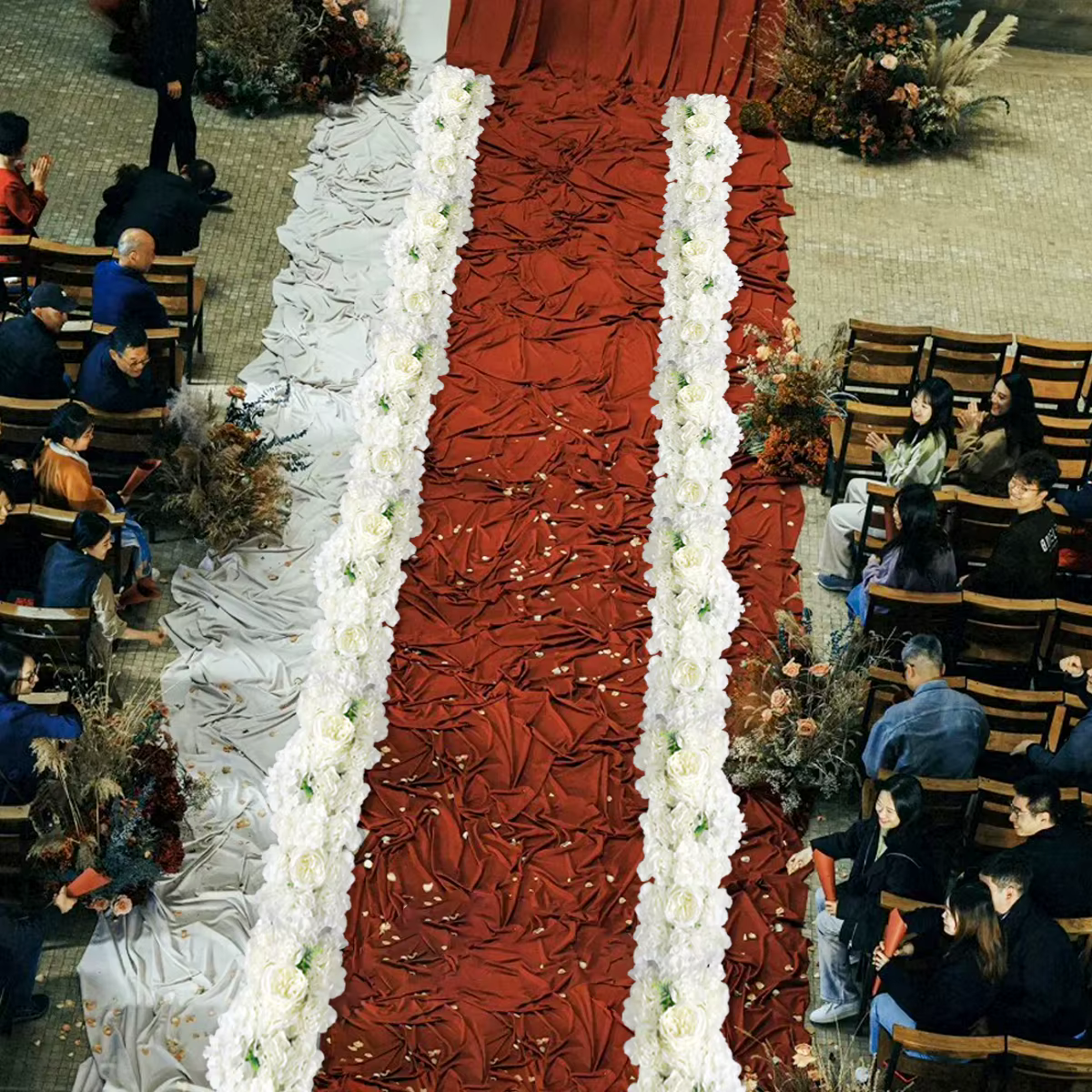 Arrangements de fleurs artificielles 2026 pour décorations de mariage en extérieur